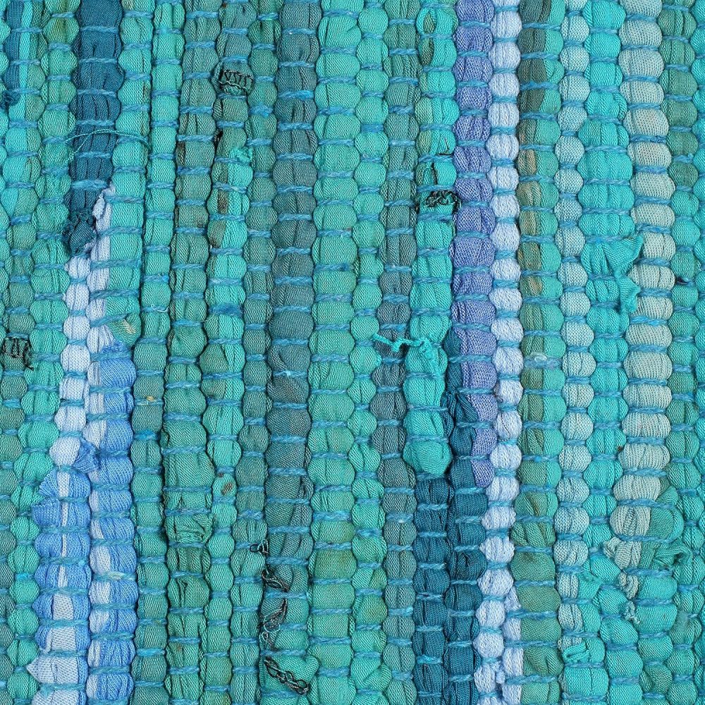 Rug Area Rugs Cotton Teal 2x3 Ft Multicolour Chindi for Livingroom Bedroom Washable RagRug Reversible Farmhouse Kitchen RunnerRug Carpet Area Runner Mat for Hallway, Entryway - Image 5